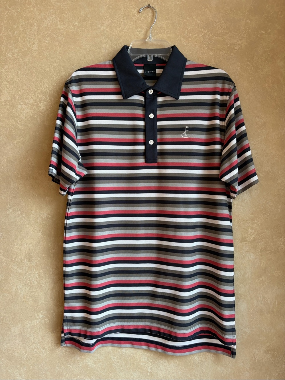 Dunning Golf Striped Polo Men’s Size Medium